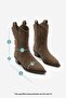 Women's Pointed Toe Cowboy Stitching Detailed Western Boots Voleta Brown Suede - 8