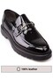 Genuine Leather Laceless Patent Leather and Black Men's Classic Shoes - 8