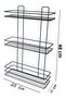 3-Tier Bathroom Shelf Wide Metal Shampoo Holder Adhesive Bathroom Organizer Chrome Bathroom Shelf 48X25 cm - 5