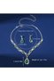 Green Crystal Stone Necklace and Earrings Set Special Occasions Set Wedding Set Engagement Evening Dress Set Bridal Jewelry - 3