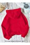 Red Hooded Sweatshirt 3 Thread Winter Unisex Cotton Sh Fleece-Lined 100% Cotton - 2