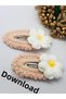Daisy Handmade Knitted Powder 2-Piece Snap Hair Clip for Baby-Child-Teen-Adult - 3
