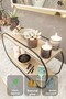 Multipurpose Bathroom Organizer Oval Shelf Wooden Desktop Bathroom Kitchen Shelf Jewelry and Makeup Organizer - 2