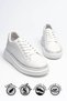 Daily Women's White Sports Shoes Lace-Up Lightweight Thick High Sole Walking Sneaker 2135 - 5