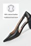 WOMEN'S BLACK GENUINE NATURAL LEATHER HEEL SHOES, NUMBER 35-40 - 8