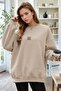 Women's Stone Free Life Printed Thick Soft 3 Thread Raised 0 Null Collar Oversize Loose Sweatshirt