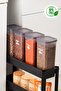 432 Gr 6-Piece Labeled Square Flour Food Legume Storage Container Set 1.70 Lt - Gray - 2