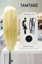 Hairdressing training mannequin platinum + hair weaving and bun set - 5