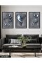 Modern Fusion Love Themed Artistic 3 Piece Black Wooden Framed Painting - 3