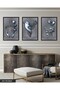 Modern Fusion Love Themed Artistic 3 Piece Black Wooden Framed Painting - 4