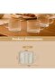 3 Pcs Heat Resistant Borosilicate Glass Coffee Tea Cups with Striped Handle - 200ml Glass Tea Cup - 3