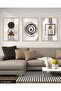 Watercolor Look Abstract Art 3 Piece Wooden Framed Painting Act - 2