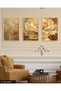 Gold Flowers and Leaves 3 Piece Wooden Framed Painting Act - 3