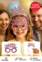 Pink Happy Birthday Glitter Birthday Crown and Glasses Set – 2-Piece Party Accessory Photo Concept