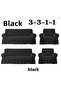 Bürümcük Skirted Sofa Cover Set 3+3+1+1 Standard (Black Color) - 2