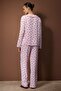 Pembe Çizgili Viskon Dokuma Pijama Takımı THMAW26PT00106 - 4