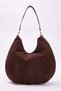 Dark Brown Suede Suede Eyelet Detailed Women's Shoulder Bag Takaw26Oc00029 - 3