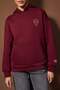 Bordo Nakışlı/İşleme Oversize/Geniş Kalıp Kapüşonlu Örme Sweatshirt TWOAW26SW00171 - 3