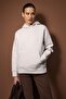 Bej Melanj Oversize/Geniş Kalıp Kalın Esnek Örme Sweatshirt TWOAW26SW00246 - 2