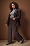 Kahverengi Beli Lastikli ve Ayarlanabilir %100 Pamuk Non-Stretch Wide Leg Jeans TBBAW26AR00018 - 2