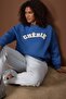 Indigo Thick Fleece Inside O Oversized Slogan Embroidered Knitted Oversize Sweatshirt Tbbaw26Ao00008 - 2