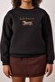 Black Dog Embroidered Crew Neck Oversized Sweatshirt Tbbaw26Ao00044 - 3