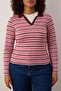 Teen Pembe Polo Yaka Çizgili Ribana Örme Büyük Beden Bluz TBBAW26AF00120 - 3