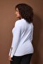 Beyaz Fiyonk ve Cut Out Detaylı Bisiklet Yaka Slim/Vücuda Oturan Örme Bluz TBBAW26AF00023 - 4