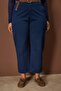 Lacivert Yüksek Bel Kemerli Mom Fit Denim Büyük Beden Jeans TBBAW26CJ00026 - 3