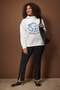 Ecru Printed Hooded Oversize/Wide Fit Fleece Lined Plus Size Sweatshirt Tbbaw26Ao00035 - 2