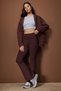 Brown Brushed Soft Fabric Fold-Over Waist Flared Yoga Knitted Sports Leggings THMAW26TY00001