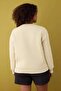Taş Animal Nakışlı Regular/Normal Kalıp Kalın İçi Polarlı Örme Büyük Beden Sweatshirt TBBAW26AO00006 - 8