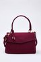 Plum Suede Crisscross Straps Women's Mini City Shoulder Bag TAKSS25OC00007