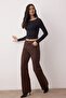 Kahverengi Taşlı Yüksek Bel Wide Leg Jeans TWOAW23JE00442 - 2