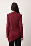 Bordo Fitted Etek Ucu Asimetrik Örme Tunik TCTAW26UK00002 - 4