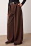 Koyu Kahverengi Kemerli Wideleg/Geniş Paça Pantolon TWOAW26PL00162 - 3