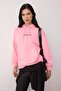Açık Pembe alın İçi Polarlı Kapüşonlu Ön ve Sırt Baskılı Oversize Örme Sweatshirt TWOAW26SW00184 - 2