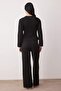Siyah Belden Oturmalı/Peplum Üst Straigth/Düz Kesim Alt Örme Alt - Üst Takım TWOAW26AU00136 - 4