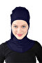 Large Hijab with Button - St124 Navy Blue (7812403)