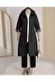 Black Striped Lining Trench Coat - 3