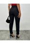 Thick Belted Fabric Trousers - Black - 6