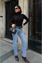 Women's Jean High Waist Boyfit Stretch Fabric Stretchy Denim Pants