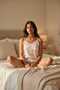 Heart Lace Detailed Shorts Pajama Set, Home Wear Clothing - 2