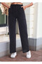 20333459 Linen Stripe Patterned Pocket Trousers Black