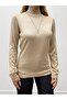 Women's Turtleneck Beige Sweater - 4