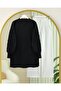 Round Neck Soft Knit Sweater with Handle Flower Detail - Black - 3