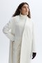 Women's Ecru High Collar Long Cashmere Coat - 4