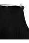Elastic Waist Pleated Knit Skirt - Black - 7