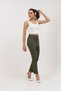 1004 Model Khaki High Waist Lycra Carrot Leg Women's Trousers - Oversize - 4