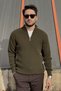 Men'S, Half-Zip, Stand Collar, Winter, Knitwear Knitted, Old Money Culture, Sweater Pltk06 - 5